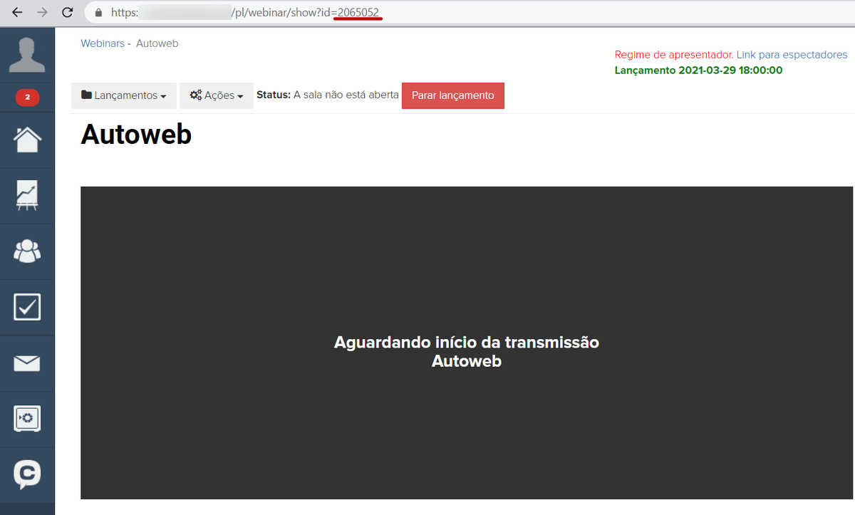 <p> id do webinar na barra de endereço. </p> <p> id do webinar na barra de endereço. </p>