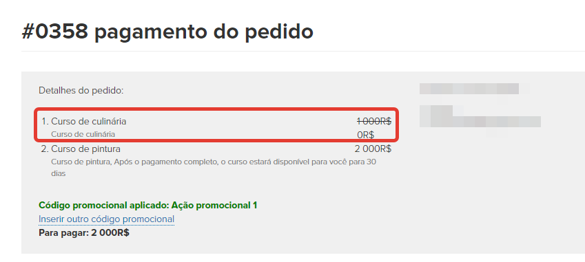 O desconto promocional com o tipo O desconto promocional com o tipo
