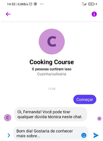 						<p>		Aparência do chat para o usuário	</p>			